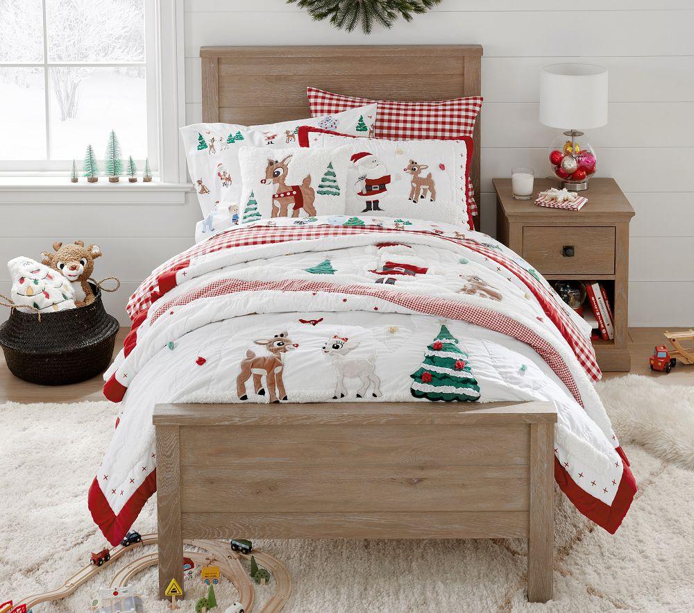 Rudolph Glow in the Dark Flannel Sheet Set Pillowcases